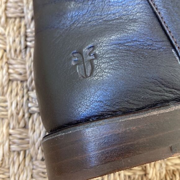 Beautiful Dark Brown Leather Pull On Riding Boots By Frye - Picture 2 of 10